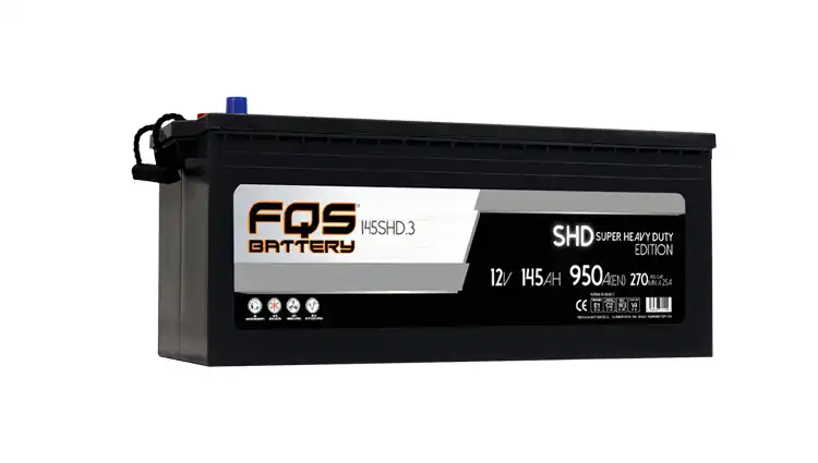 Batería FQS145SHD.3 de la marca FQS BATTERY. - Batería Original C 12v 145Ah 950A En + I de la gama SHD para vehículo industrial.