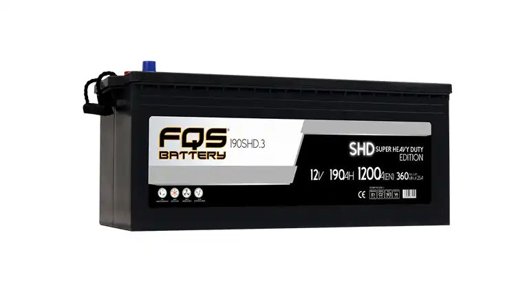 Batería FQS190SHD.3 de la marca FQS BATTERY. - Batería Original C 12v 190Ah 1200A En + I de la gama SHD para vehículo industrial.