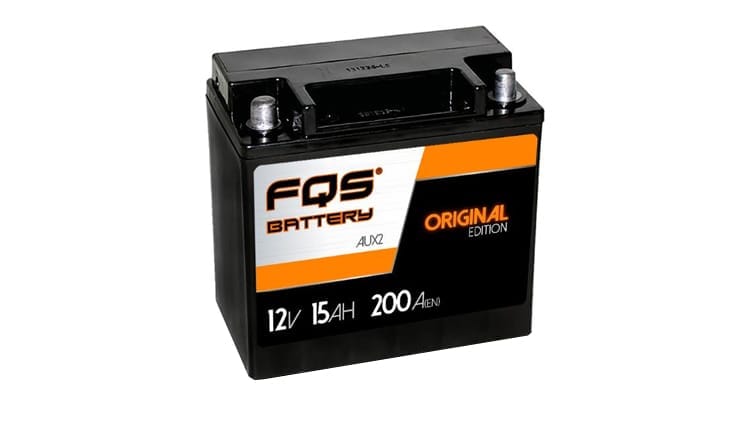 Batería FQS AUX2. Pertenece a la gama de baterías auxiliares de FQS Battery. Batería Auxiliar 12v 15Ah 200A En + I