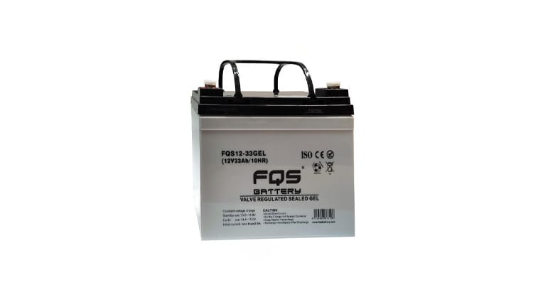 Batería 12-33GEL de la gama de Tracción Ligera de FQS Battery, con tecnología GEL.