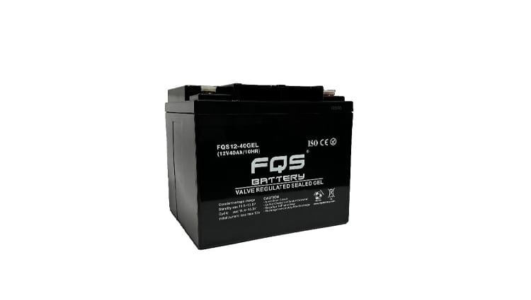 Batería 12-40GEL de la gama de Tracción Ligera de FQS Battery, con tecnología GEL.