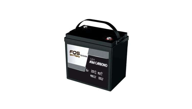 Batería FQS6-225AGMC de la gama de Tracción Ligera de FQS Battery, con tecnología AGM Carbono.