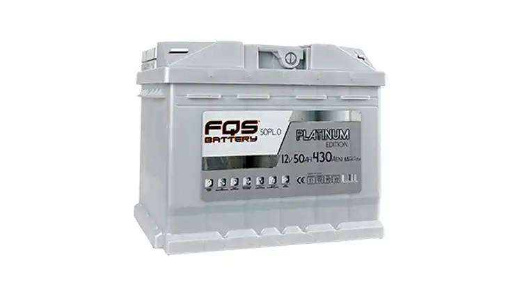 Batería FQS50PL.0 de la gama Platinum de FQS BATTERY. 12V 50AH 430A(EN) + D. Con ojo mágico y un 30% de rendimiento superior.