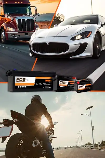 Para coches, vehículos pesados y motocicletas. Las baterías FQS dan energía para todo tipo de aplicaciones.