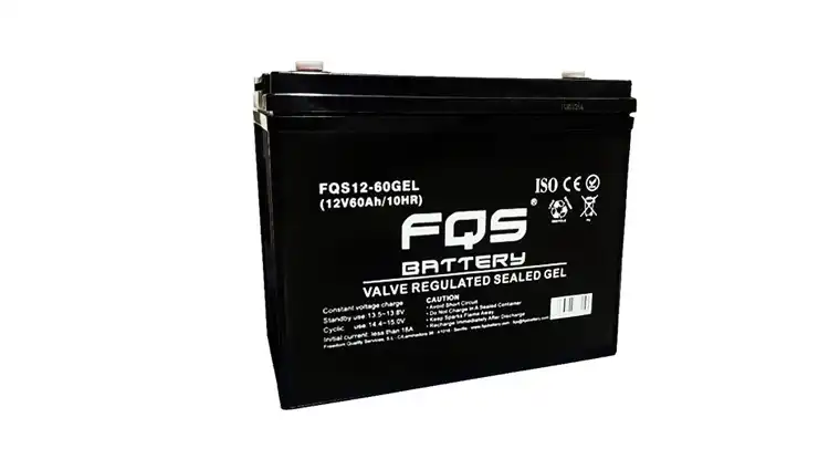 Batería 12-60GEL de la gama de Tracción Ligera de FQS Battery, con tecnología GEL.