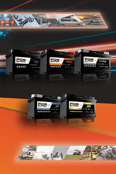 Imagen con baterías para turismo de la marca FQS BATTERY mostrando sus diferentes gamas