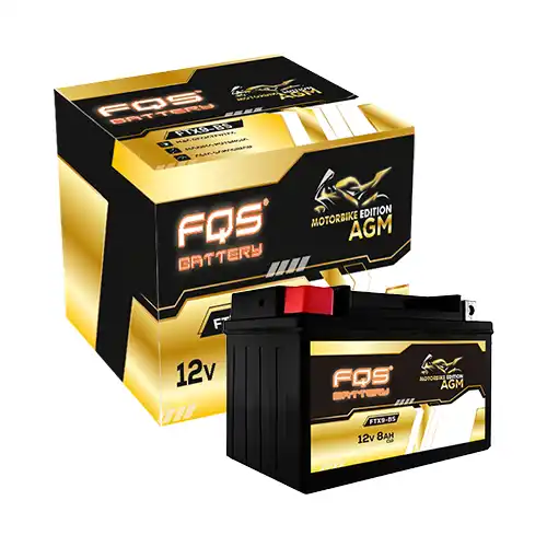 Imagen de la gama AGM de baterías para moto de FQS Battery.
