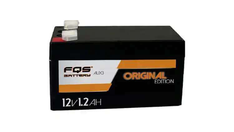 Batería FQS AUX3. Pertenece a la gama de baterías auxiliares de FQS Battery. Batería Auxiliar 12v 1.2Ah + I .