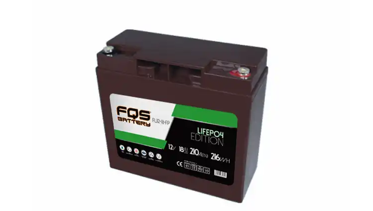 Batería de litio de la categoría TIEMPO LIBRE de FQS BATTERY. FLI12-18-FP 12V 18AH 210A 216WH +D para uso en cortacesped y similar.