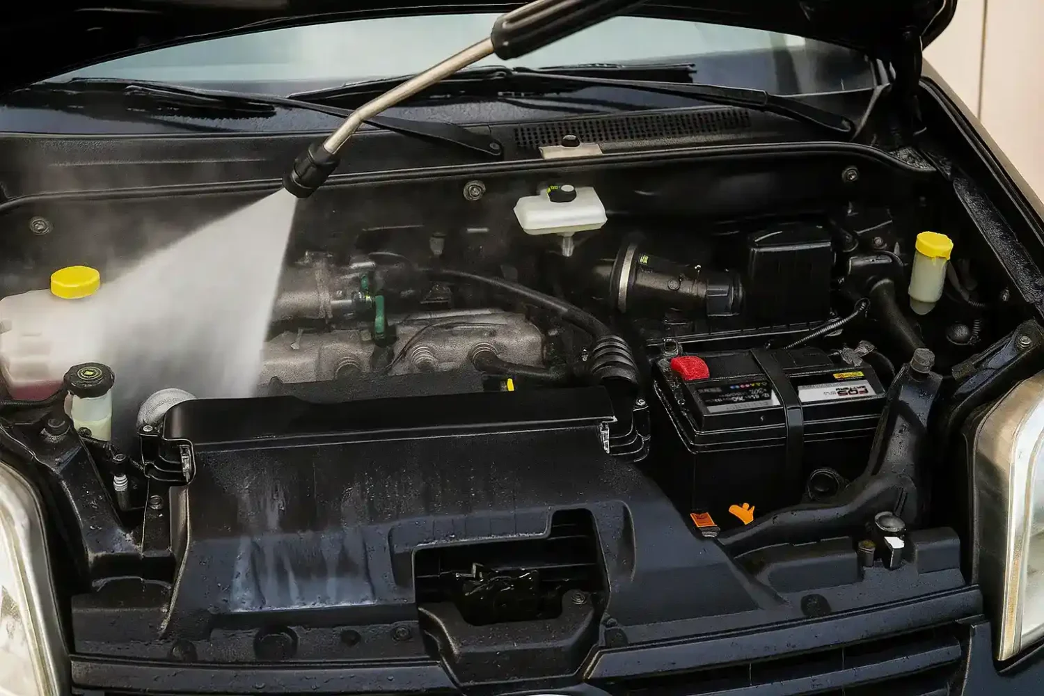 Petroleando el motor de un coche